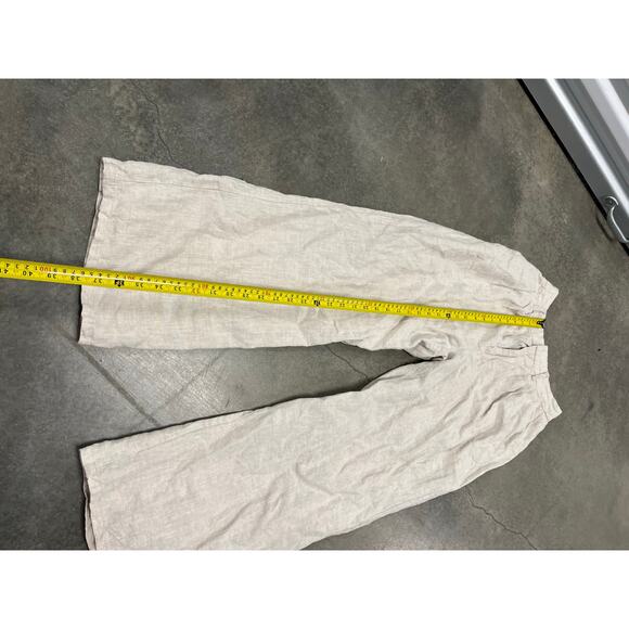 DISSH Linen Wide Leg Flowy Lined Pull On Trouser Pants Size 4 Beige Womens - Picture 2 of 5